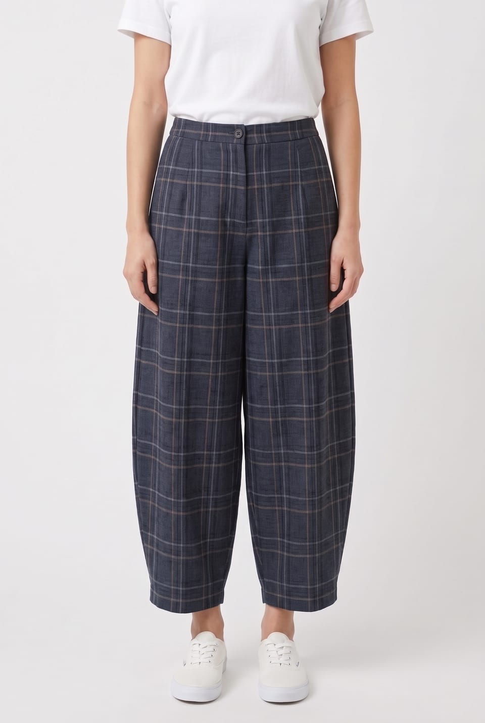 Trousers 6509 - Seersucker check - 490NAVY - 10260710509
