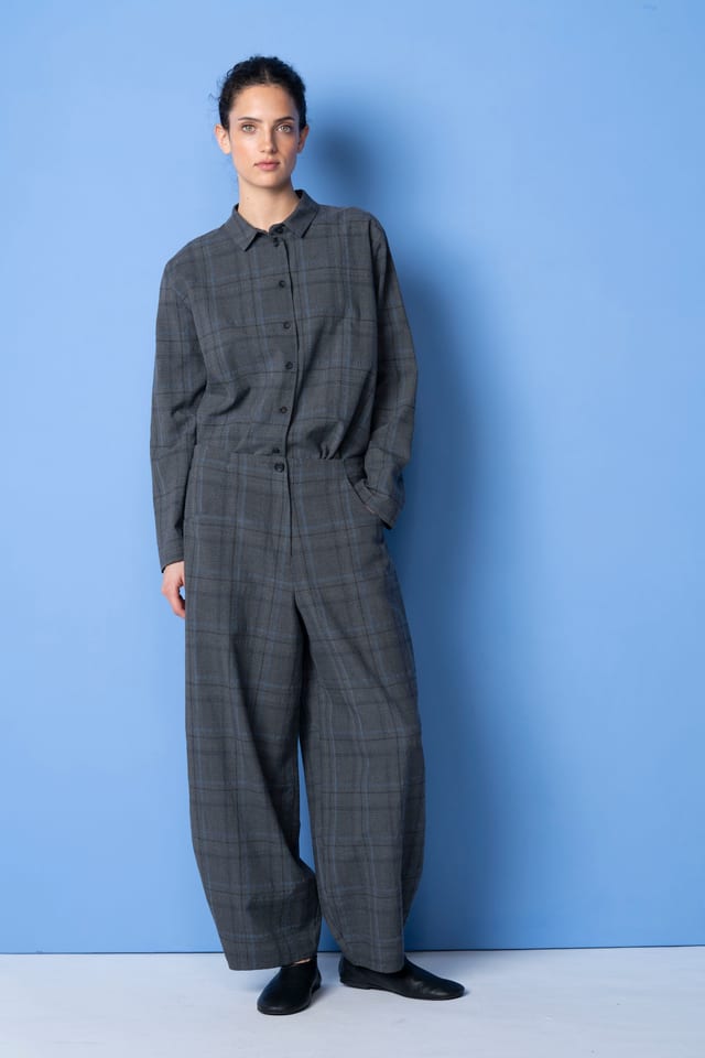 Trousers 6509 - Seersucker check - 960CADMIUM - 10260710509