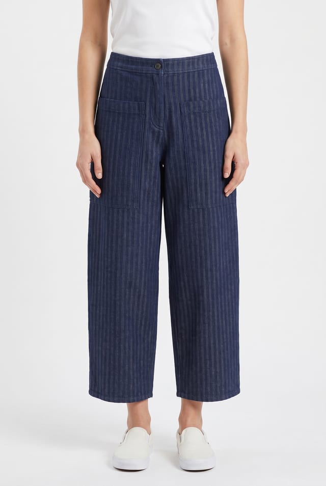 Trousers 6511 - Cotton denim with herringbone pattern - 10260710511