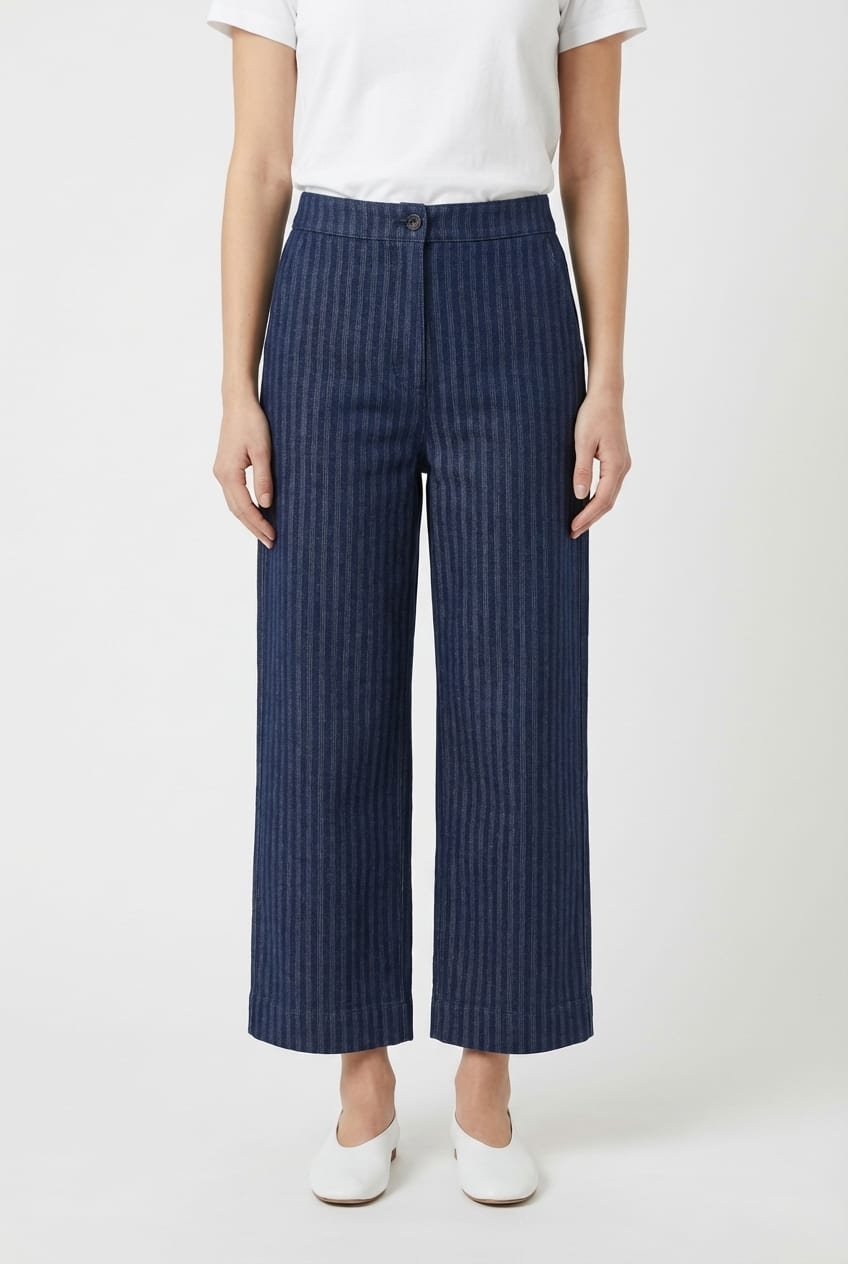 Trousers 6511 - Cotton denim with herringbone pattern - 560INDIGO - 10260710511