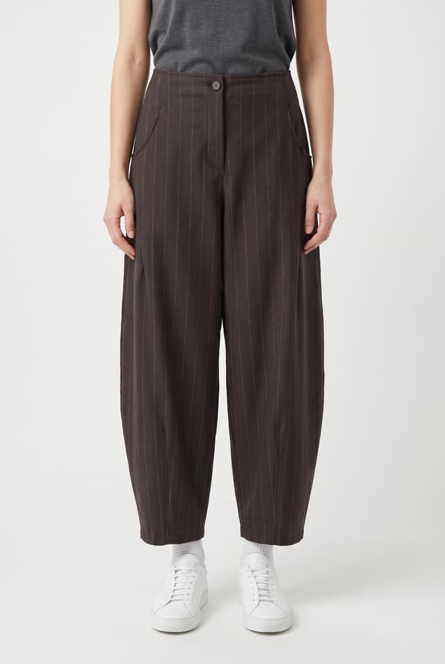 Trousers 6512 - Wool blend with chalk stripes - 10260710512