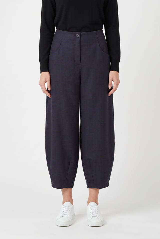Trousers 6514 - Wool blend with gingham check - 10260710514