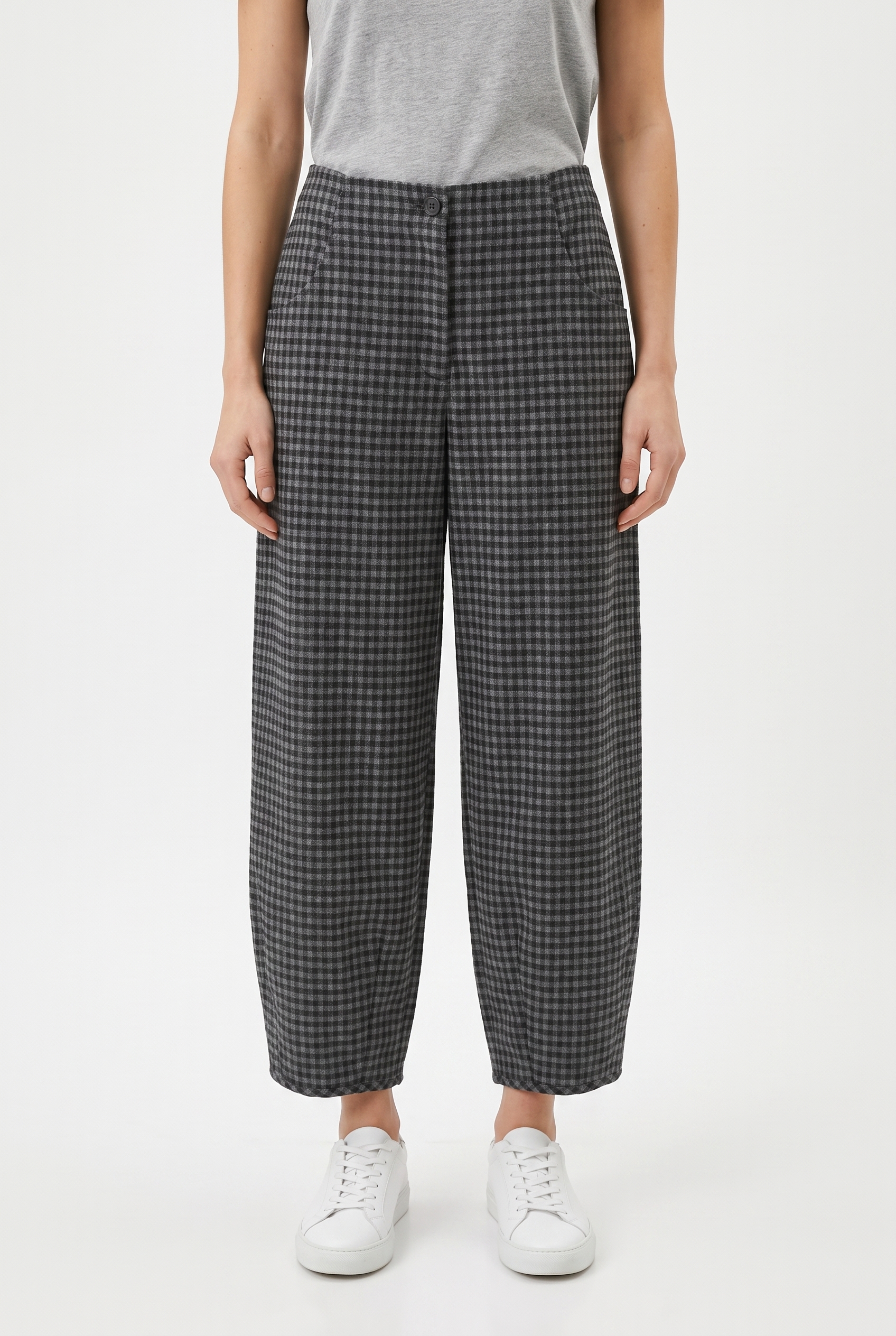 Trousers 6514 960CADMIUM Wool blend with gingham check