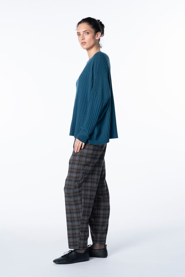 Trousers 6516 - Softly brushed wool blend - 890CHOCO - 10260710516