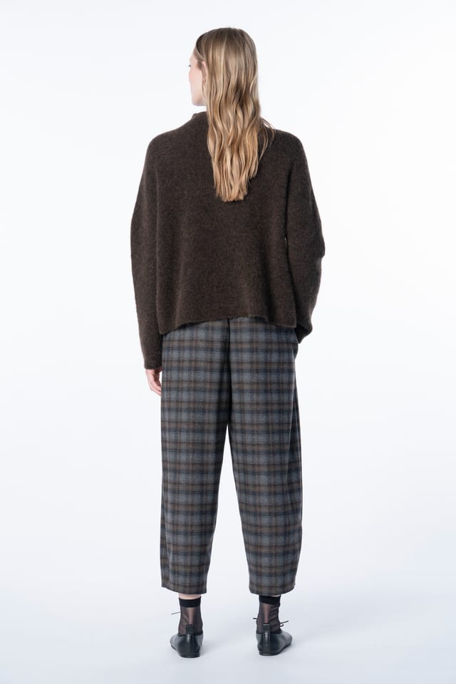 Trousers 6517 - Softly brushed wool blend - 890CHOCO - 10260710517