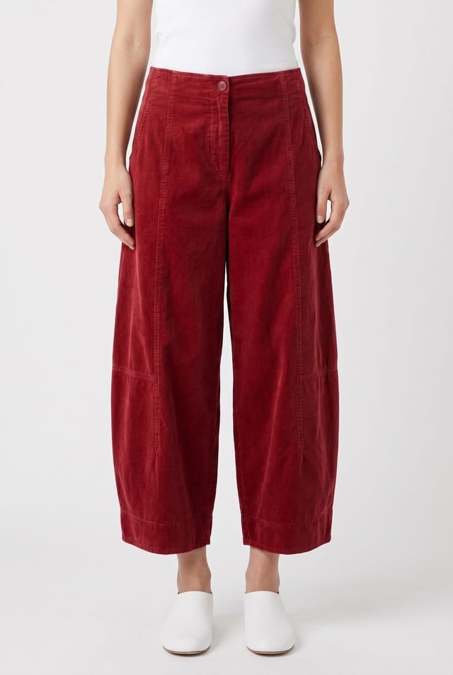 Trousers 6518 - Cotton needlecord with stretch - 352SCARLET - 10260710518