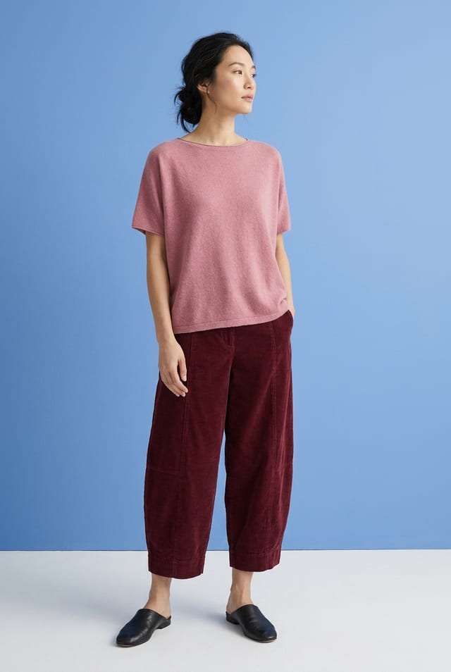 Trousers 6518 - Cotton needlecord with stretch - 362SYRAH - 10260710518