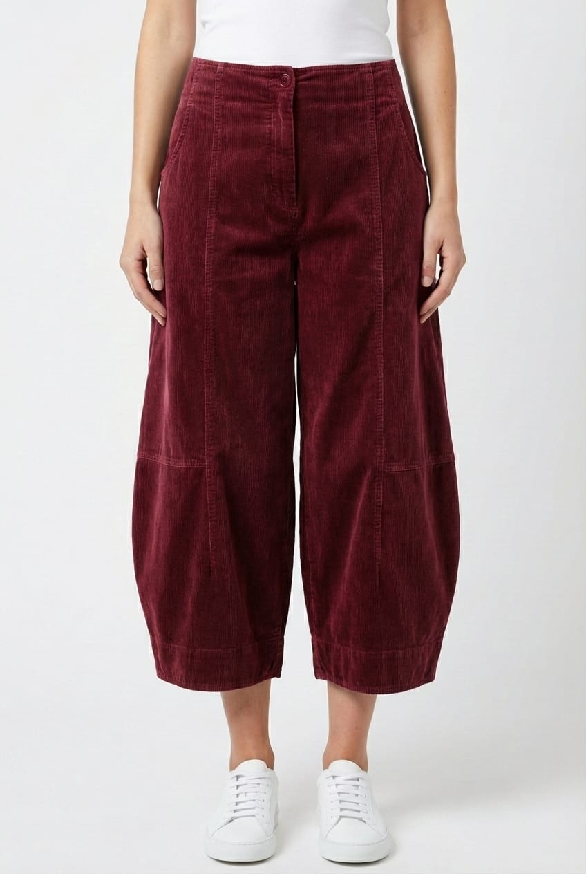 Trousers 6518 - Cotton needlecord with stretch - 362SYRAH - 10260710518