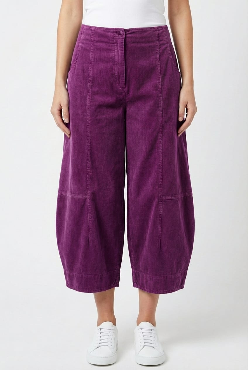 Trousers 6518 - Cotton needlecord with stretch - 372AMETHYST - 10260710518