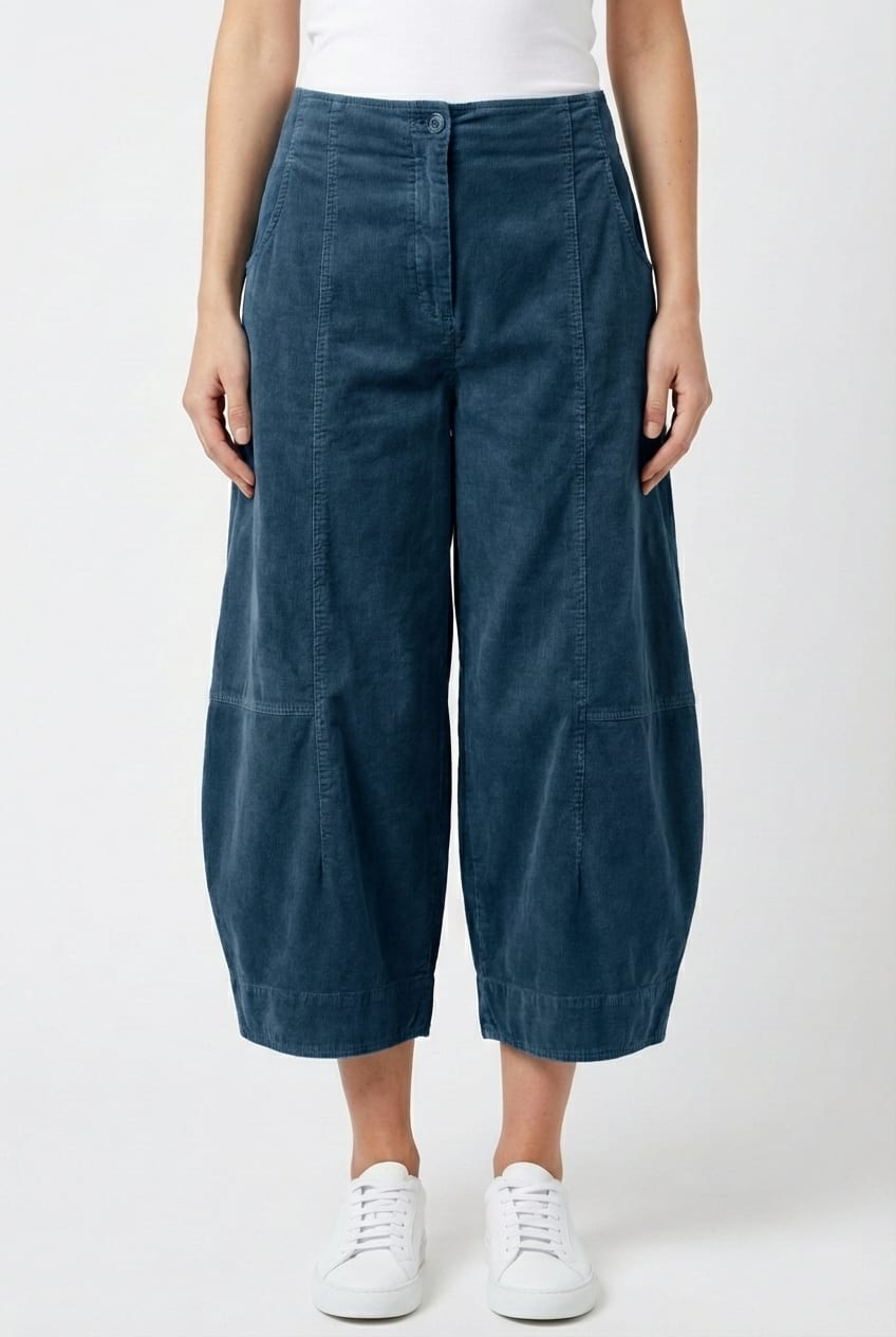 Trousers 6518 - Cotton needlecord with stretch - 452LAKE - 10260710518