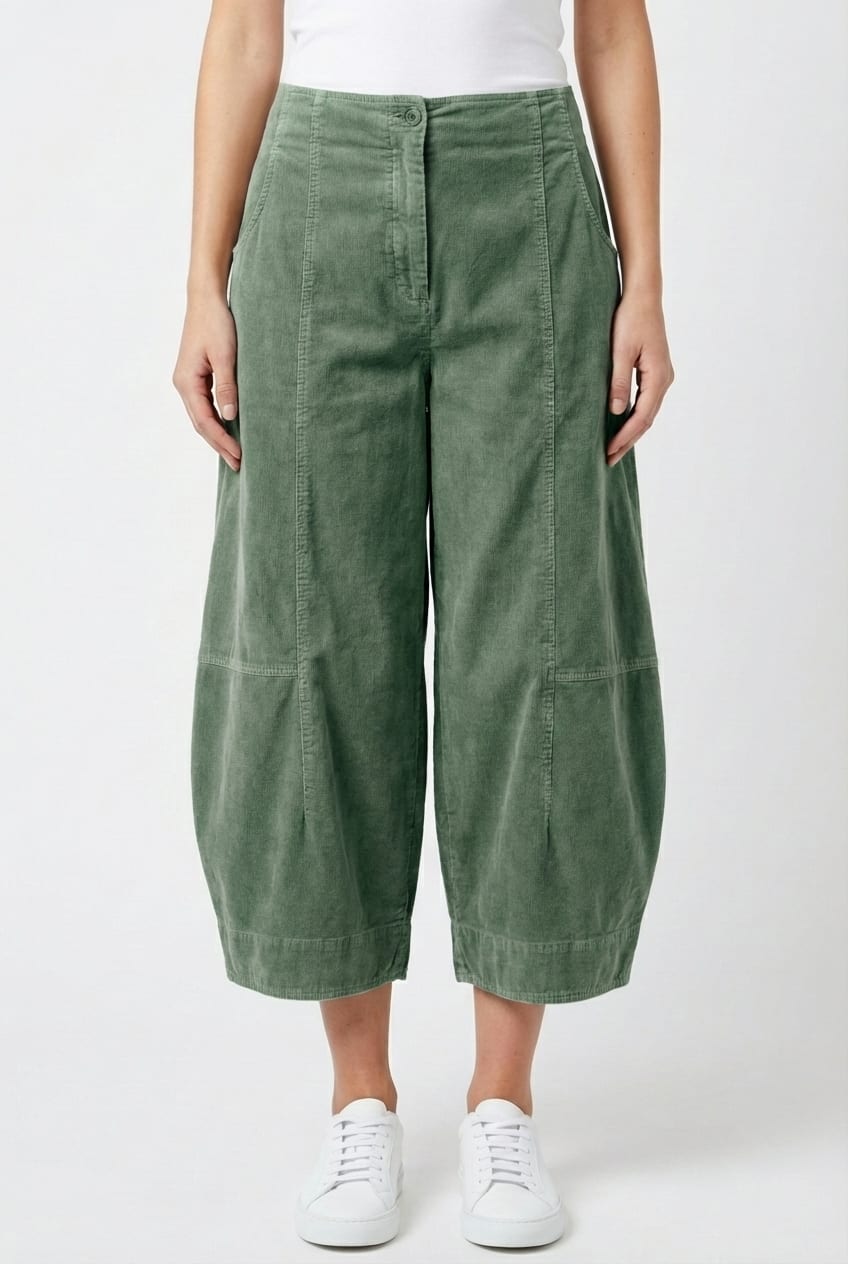 Trousers 6518 - Cotton needlecord with stretch - 642MYRTLE - 10260710518