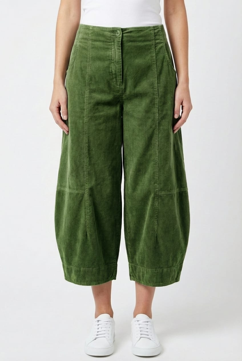 Trousers 6518 - Cotton needlecord with stretch - 662GREEN - 10260710518