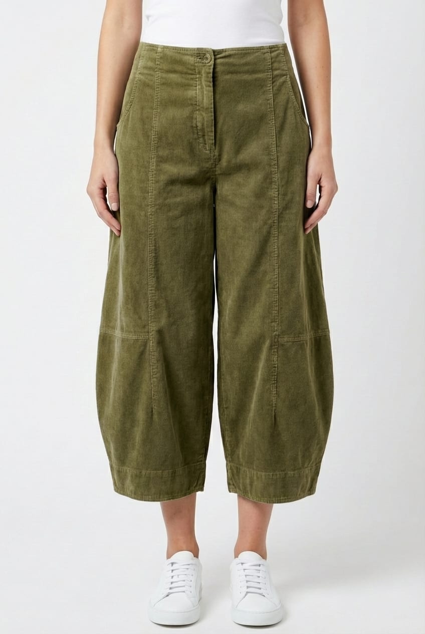 Trousers 6518 - Cotton needlecord with stretch - 752MEADOW - 10260710518