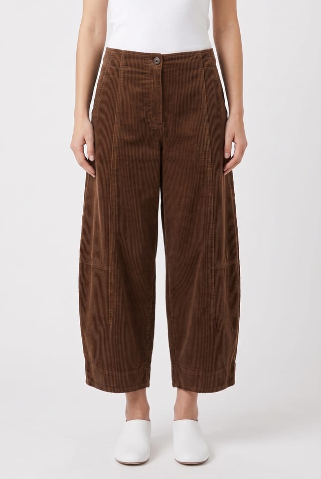 Trousers 6518 - Cotton needlecord with stretch - 862WOOD - 10260710518