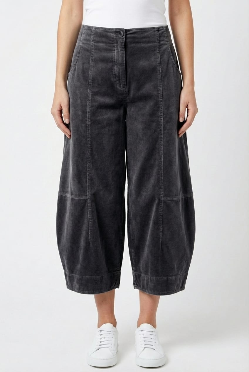 Trousers 6518 - Cotton needlecord with stretch - 982GRAPHITE - 10260710518