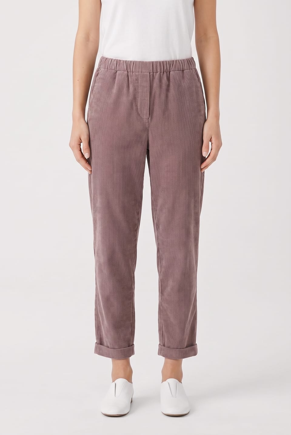Pantalon 6519 - Cordon aiguilleté en coton extensible - 332QUARTZ - 10260710519
