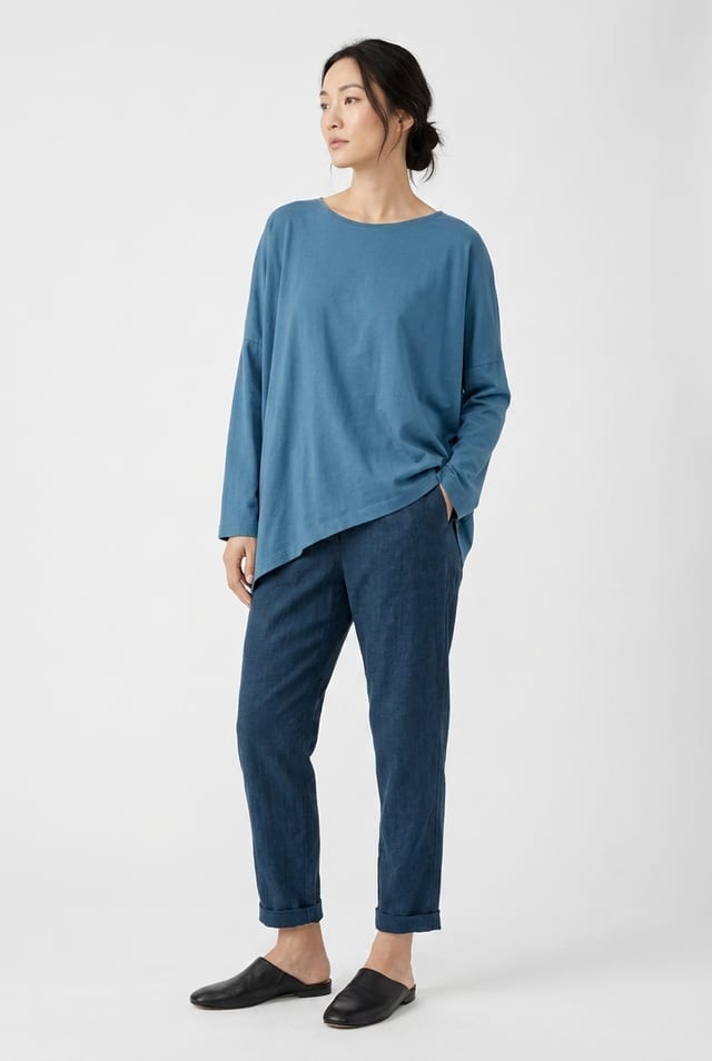 Trousers 6519 - Cotton needlecord with stretch - 452LAKE - 10260710519