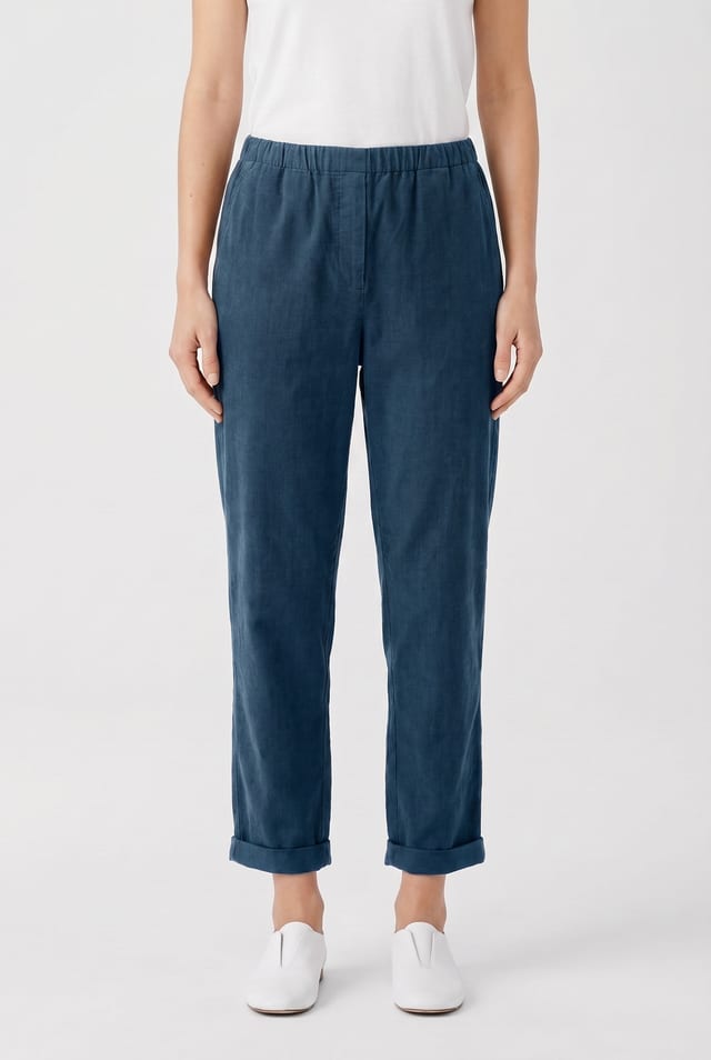 Trousers 6519 - Cotton needlecord with stretch - 452LAKE - 10260710519