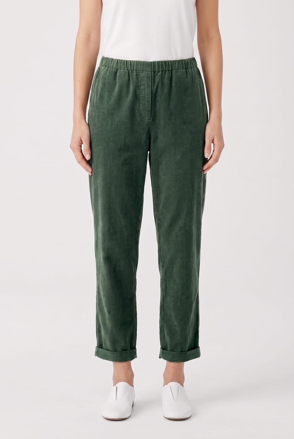 Pantalon 6519 - Cordon aiguilleté en coton extensible - 642MYRTLE - 10260710519