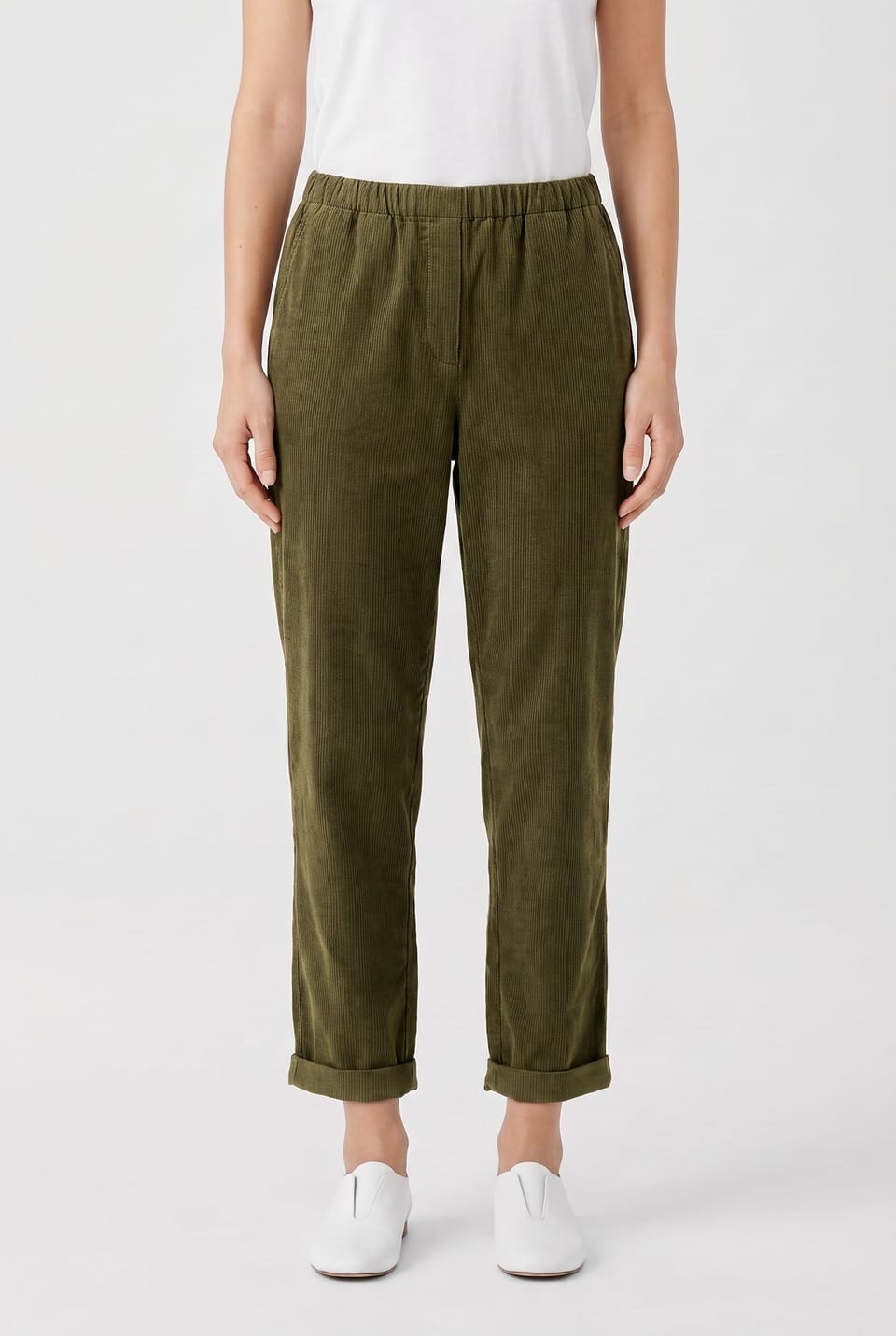 Pantalon 6519 - Cordon aiguilleté en coton extensible - 752MEADOW - 10260710519