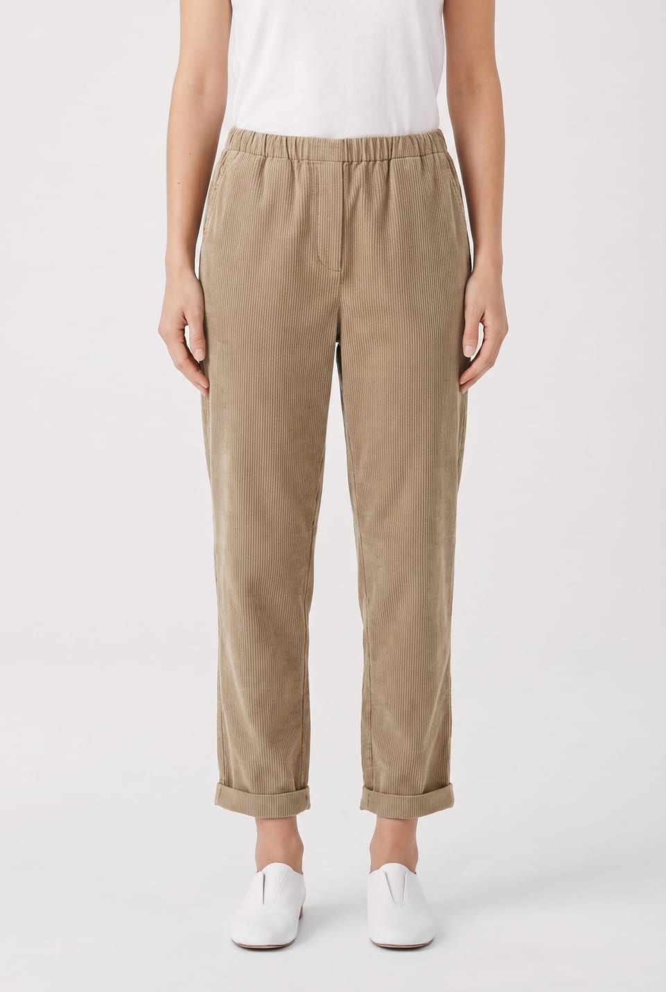 Pantalon 6519 - Cordon aiguilleté en coton extensible - 832INCENSE - 10260710519