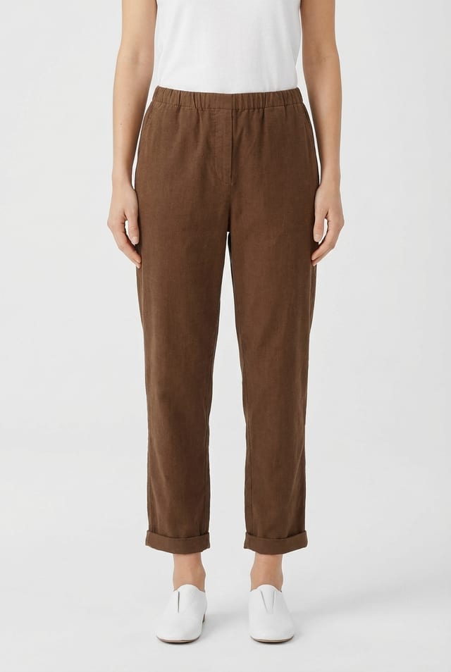 Pantalon 6519 - Cordon aiguilleté en coton extensible - 862WOOD - 10260710519