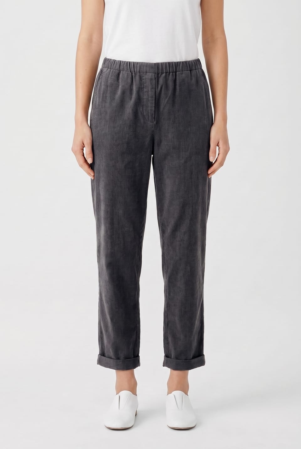 Pantalon 6519 - Cordon aiguilleté en coton extensible - 982GRAPHITE - 10260710519