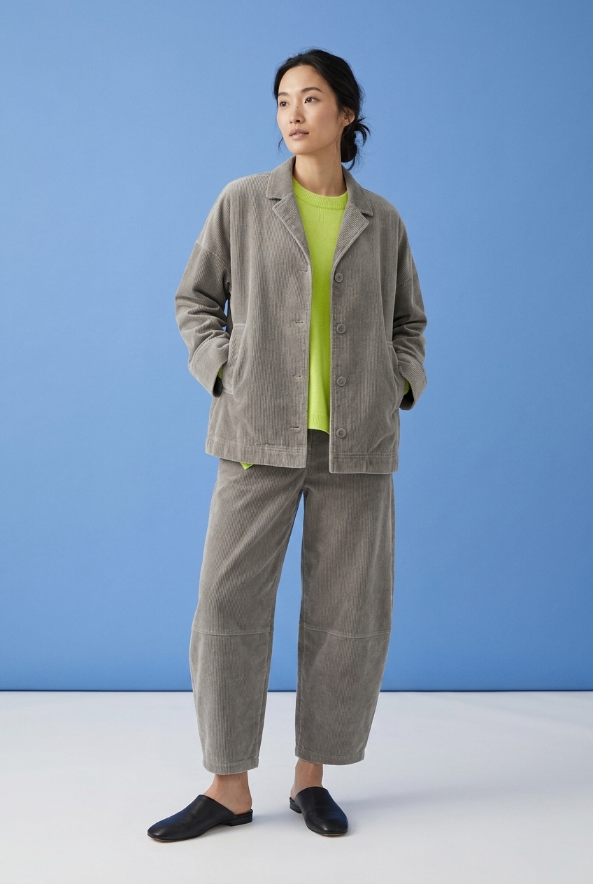 Hose 6521 Grey Reiner Baumwollcord