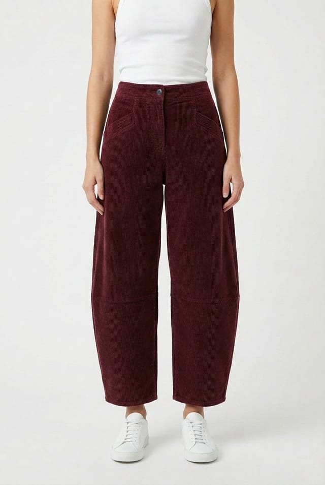 Trousers 6521 - Pure cotton corduroy - 362SYRAH - 10260710521