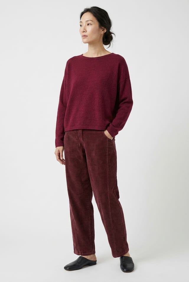Trousers 6522 - Pure cotton corduroy - 362SYRAH - 10260710522
