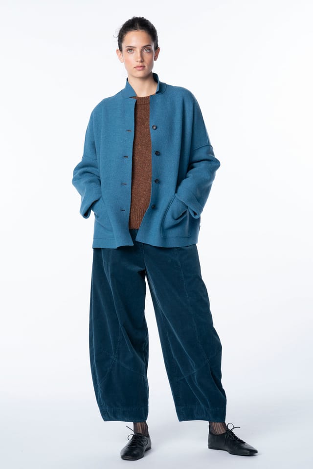 Trousers 6523 - Pure cotton corduroy - 452LAKE - 10260710523