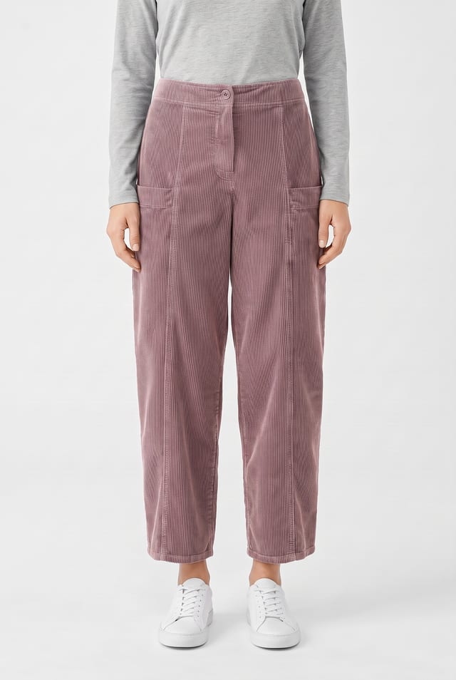 Trousers 6524 - Pure cotton corduroy - 332QUARTZ - 10260710524