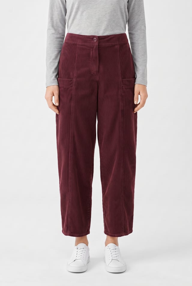 Culottes Kalhoty 6524 - Čistý bavlněný manšestr - 362SYRAH - 10260710524
