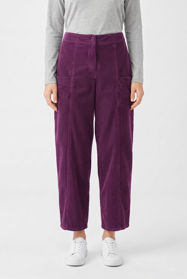 Trousers 6524 - Pure cotton corduroy - 372AMETHYST - 10260710524