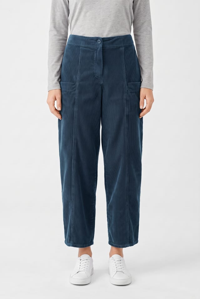 Trousers 6524 - Pure cotton corduroy - 452LAKE - 10260710524