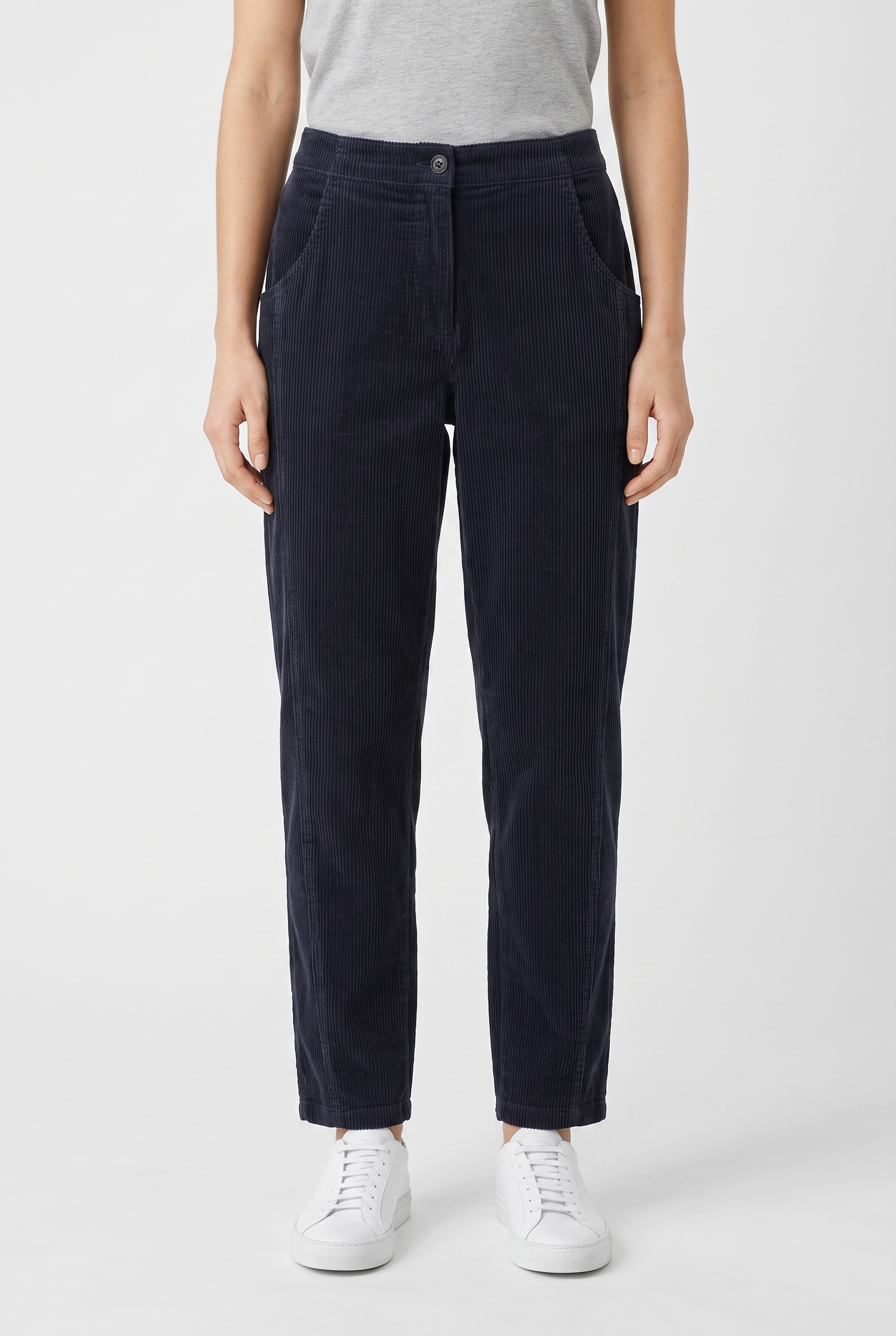 Trousers 6525 Blue Pure cotton corduroy