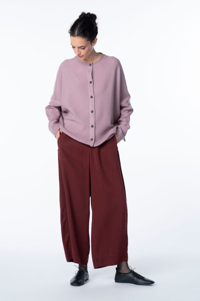 Trousers 6527 - Pure lyocell piqué - 362SYRAH - 10260710527