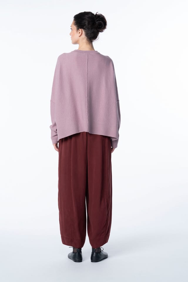 Trousers 6527 - Pure lyocell piqué - 362SYRAH - 10260710527