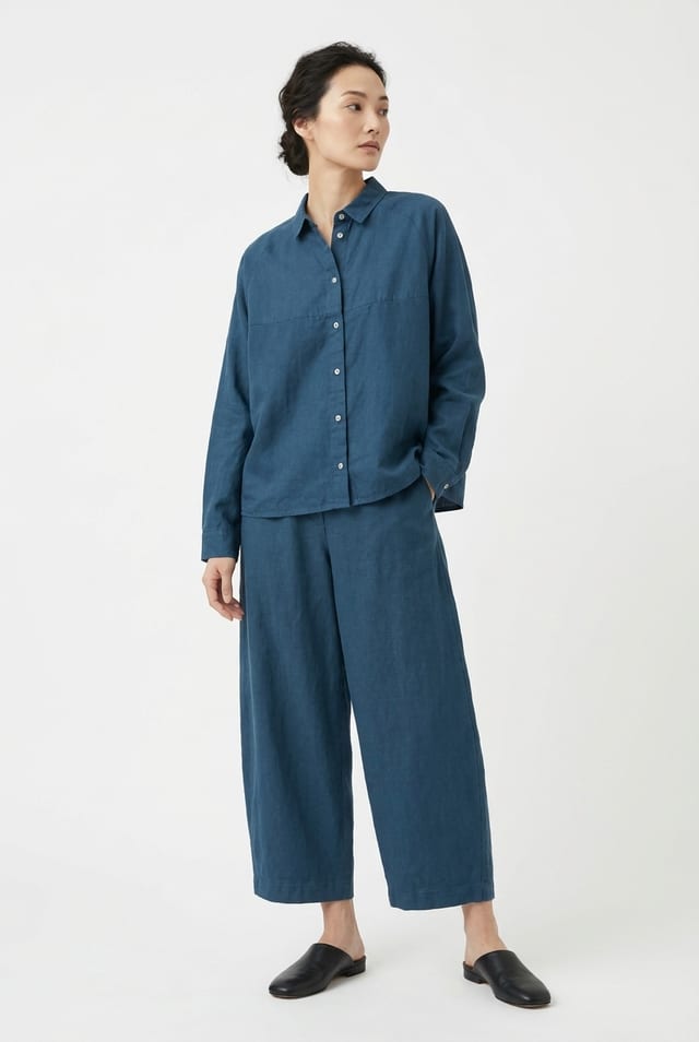 Trousers 6527 - Pure lyocell piqué - 452LAKE - 10260710527