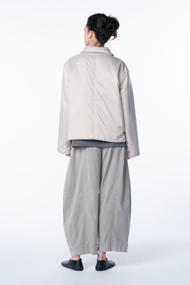 Trousers 6528 - Cotton lyocell moleskin with stretch - 122ECRU - 10260710528