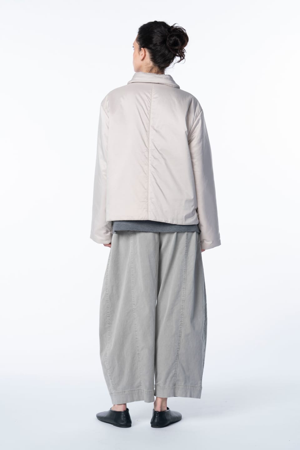 Trousers 6528 - Cotton lyocell moleskin with stretch - 122ECRU - 10260710528