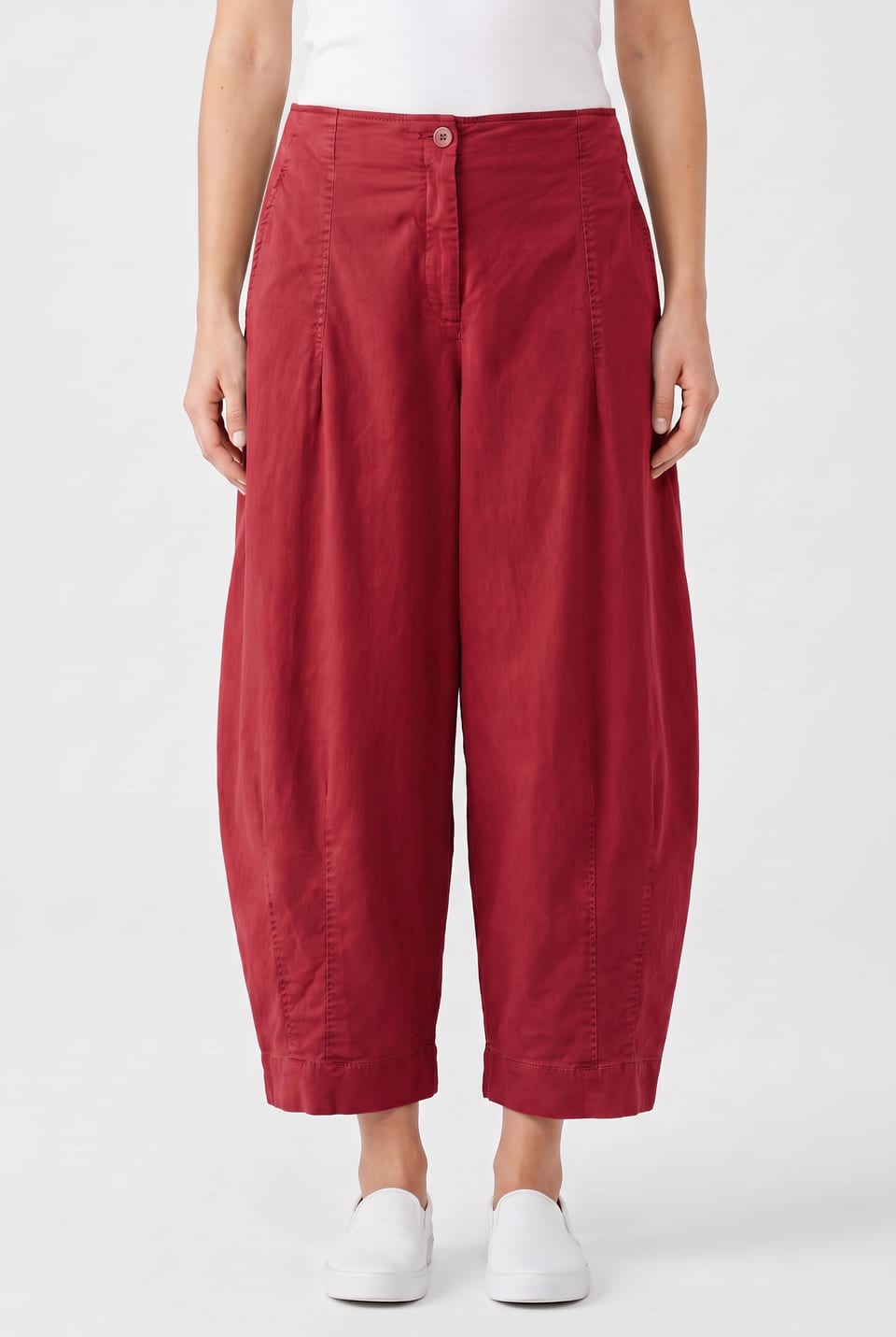 Trousers 6528 - Cotton lyocell moleskin with stretch - 352SCARLET - 10260710528