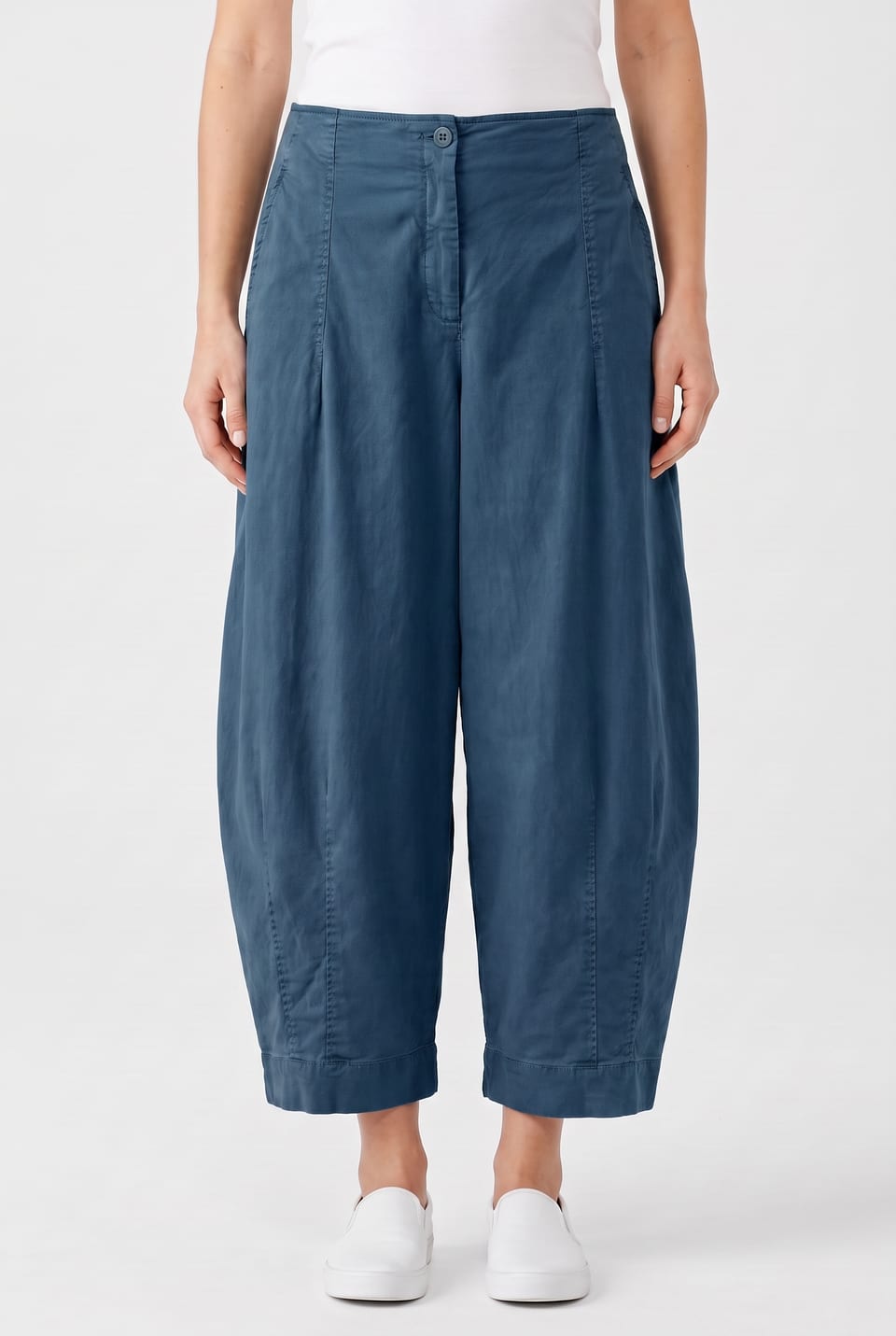 Trousers 6528 - Cotton lyocell moleskin with stretch - 452LAKE - 10260710528