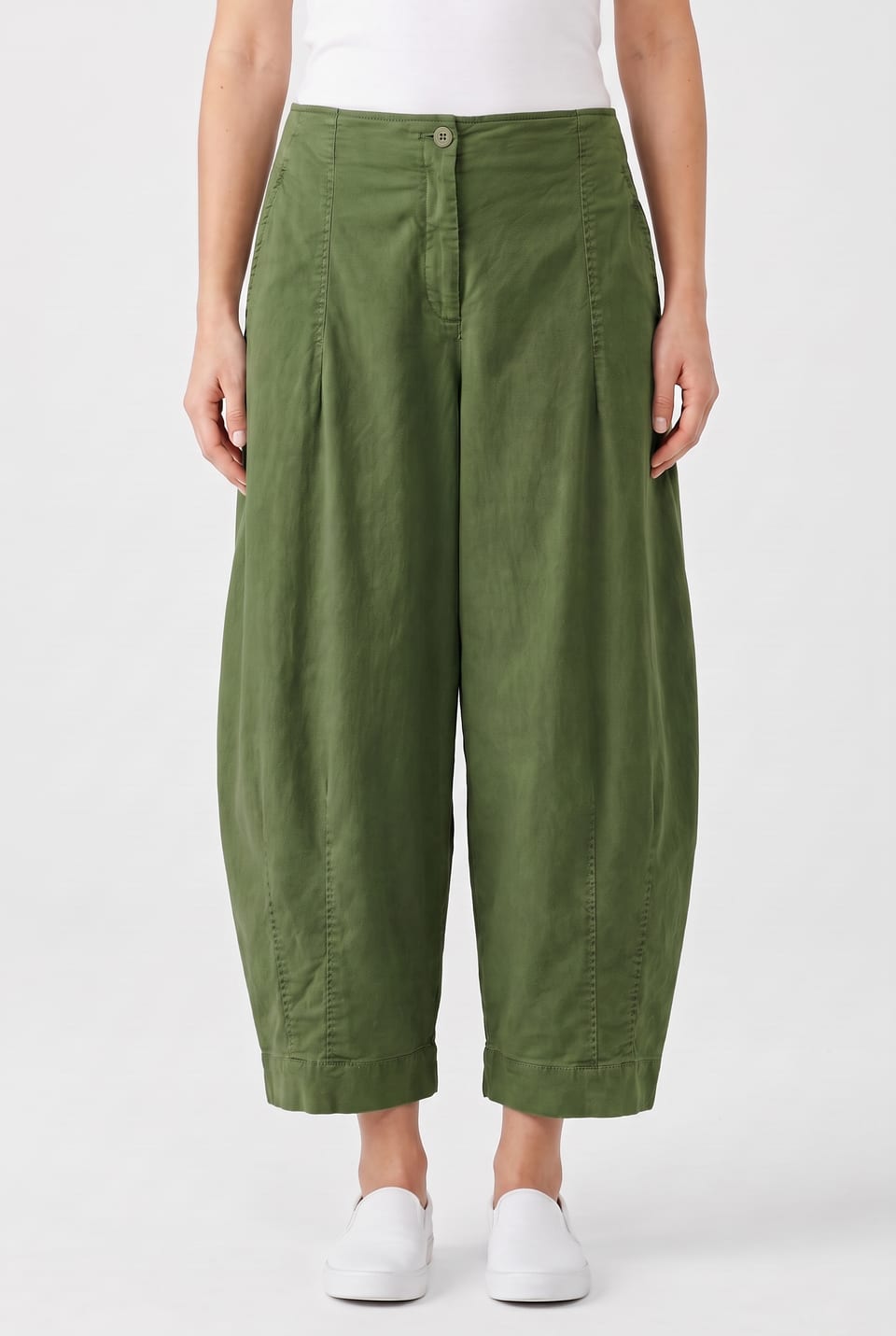 Trousers 6528 - Cotton lyocell moleskin with stretch - 662GREEN - 10260710528