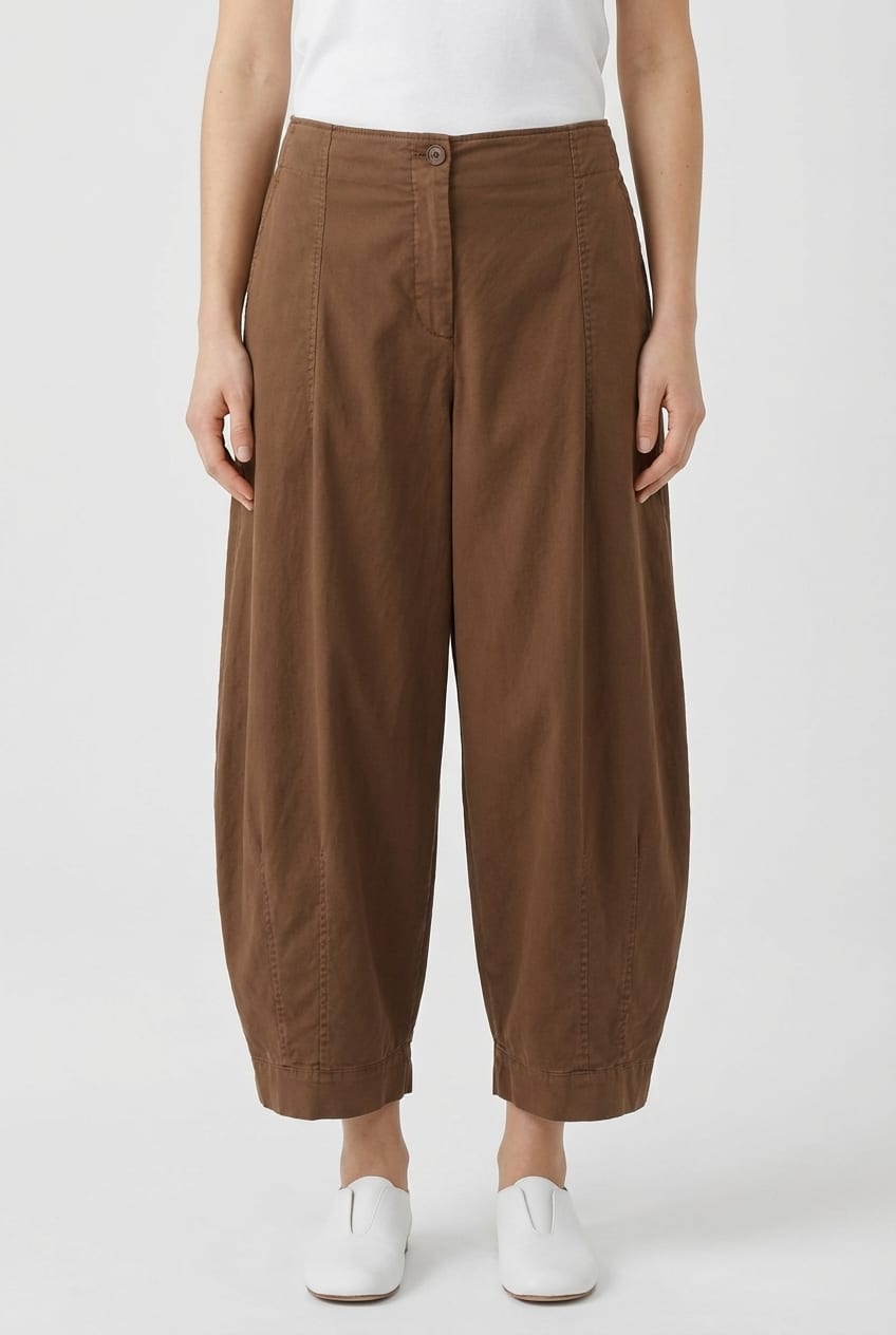 Trousers 6528 - Cotton lyocell moleskin with stretch - 862WOOD - 10260710528