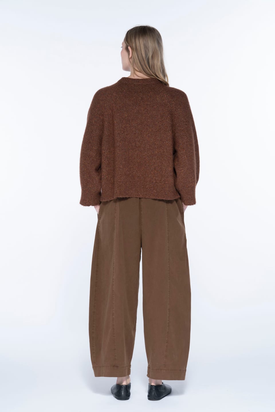 Trousers 6528 - Cotton lyocell moleskin with stretch - 862WOOD - 10260710528