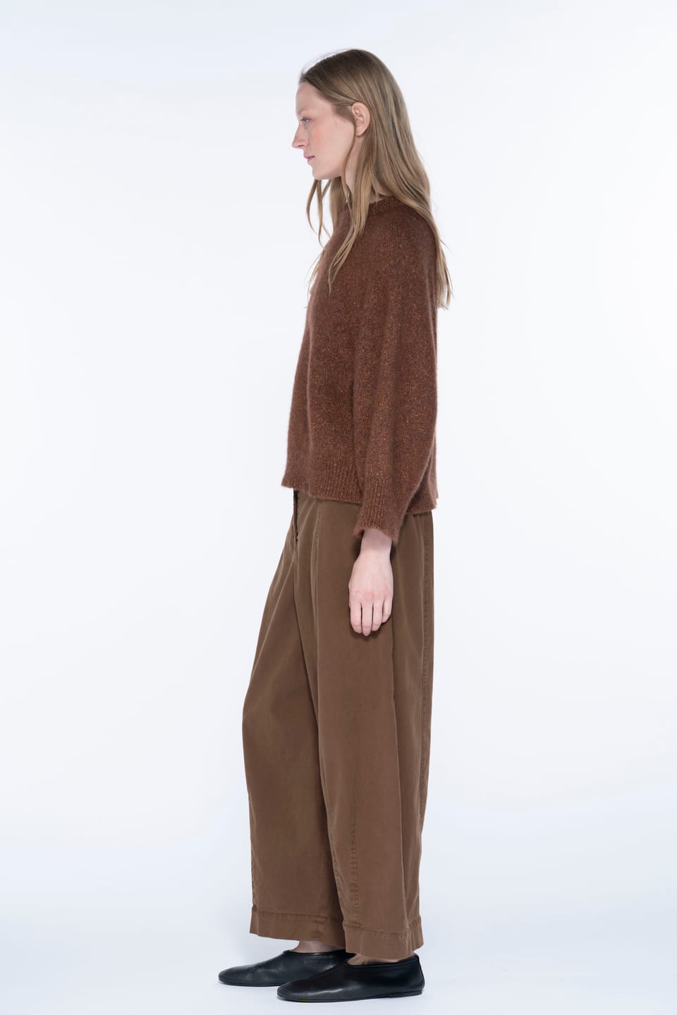 Trousers 6528 - Cotton lyocell moleskin with stretch - 862WOOD - 10260710528