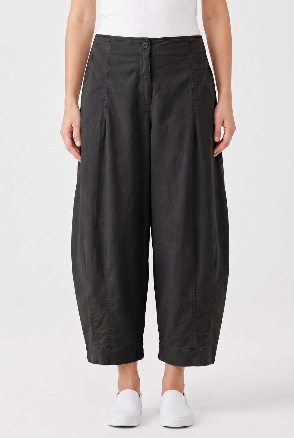 Trousers 6528 - Cotton lyocell moleskin with stretch - 990BLACK - 10260710528