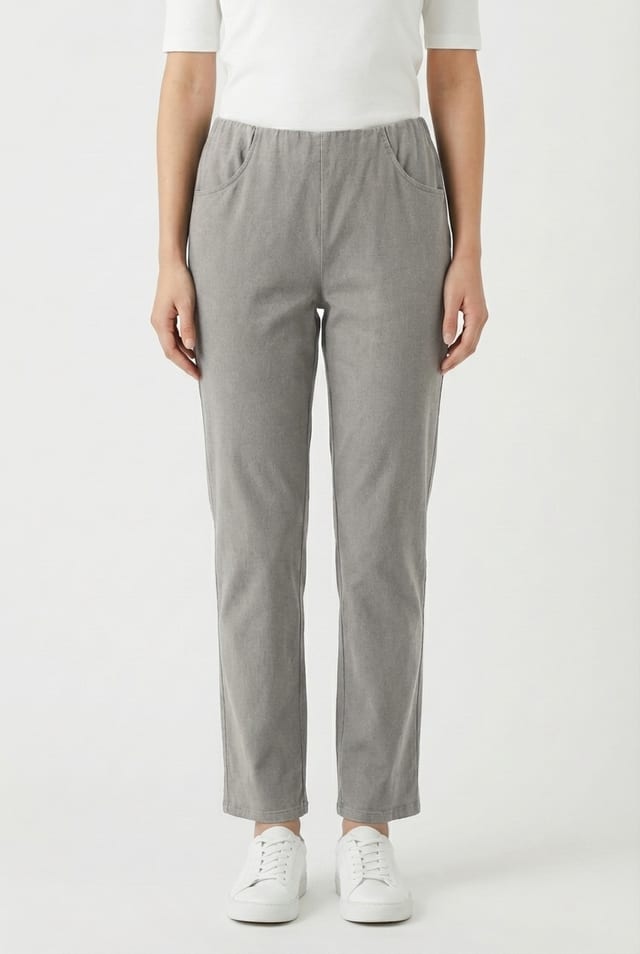 Trousers 6529 - Cotton lyocell moleskin with stretch - 122ECRU - 10260710529