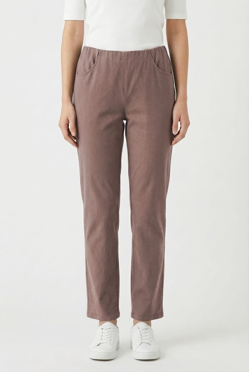 Trousers 6529 - Cotton lyocell moleskin with stretch - 332QUARTZ - 10260710529